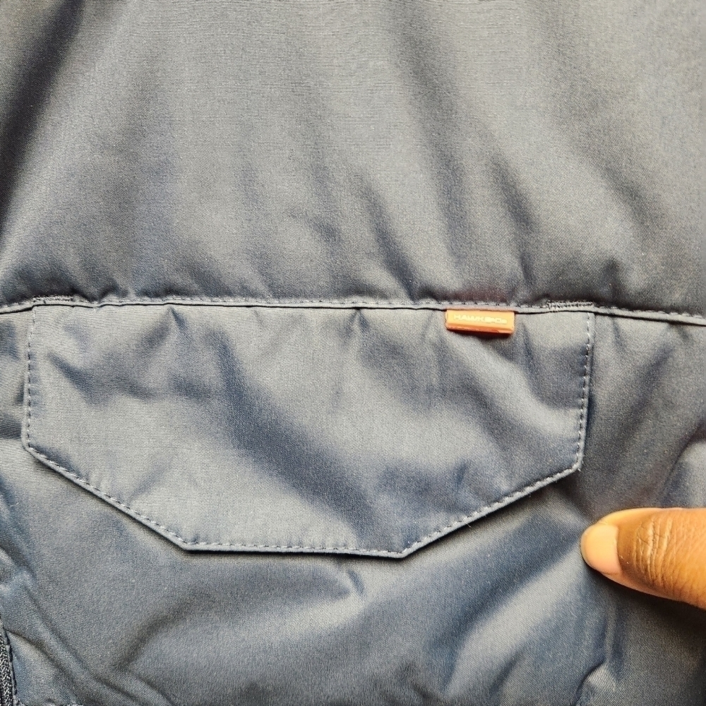 Hawke & Co Sz. M Down Fill Puffer Vest Full Zip Navy Sleeveless Insulated - Picture 4 of 7
